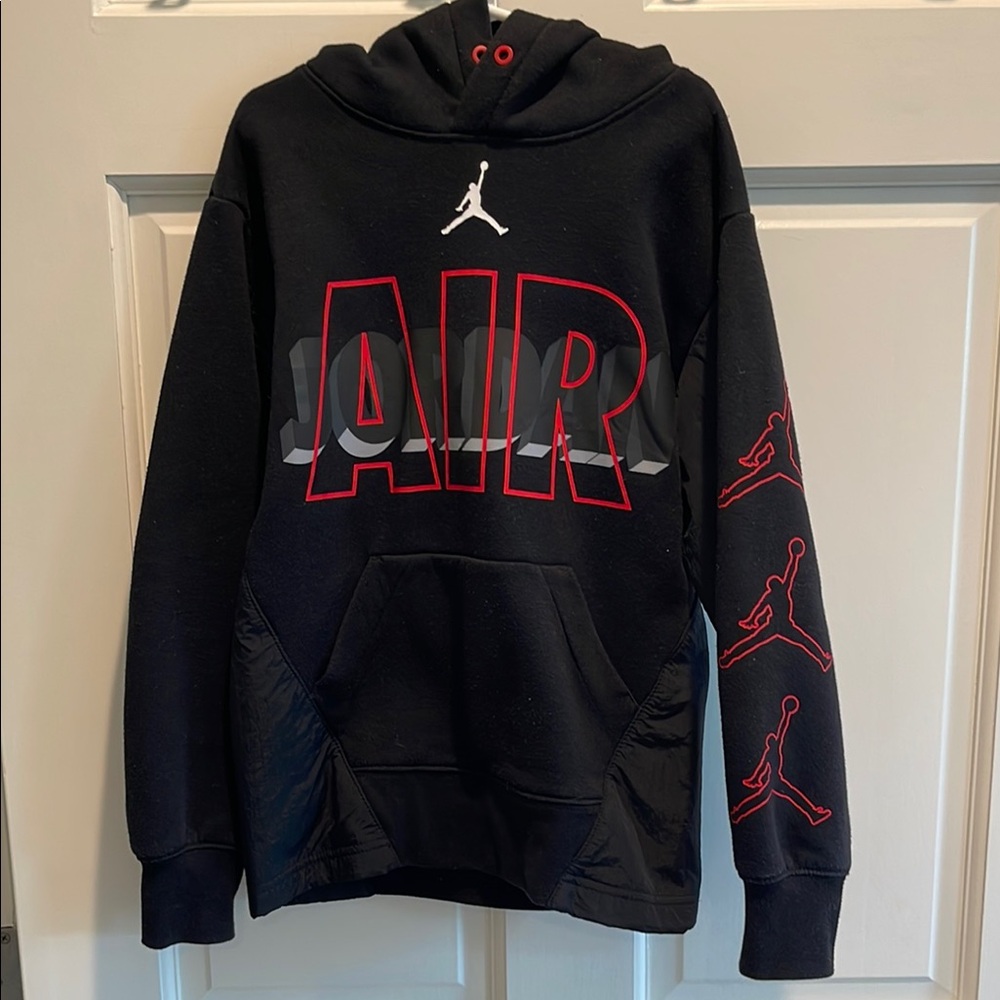 Jordan black hooded sweatshirt size S 8-10 years